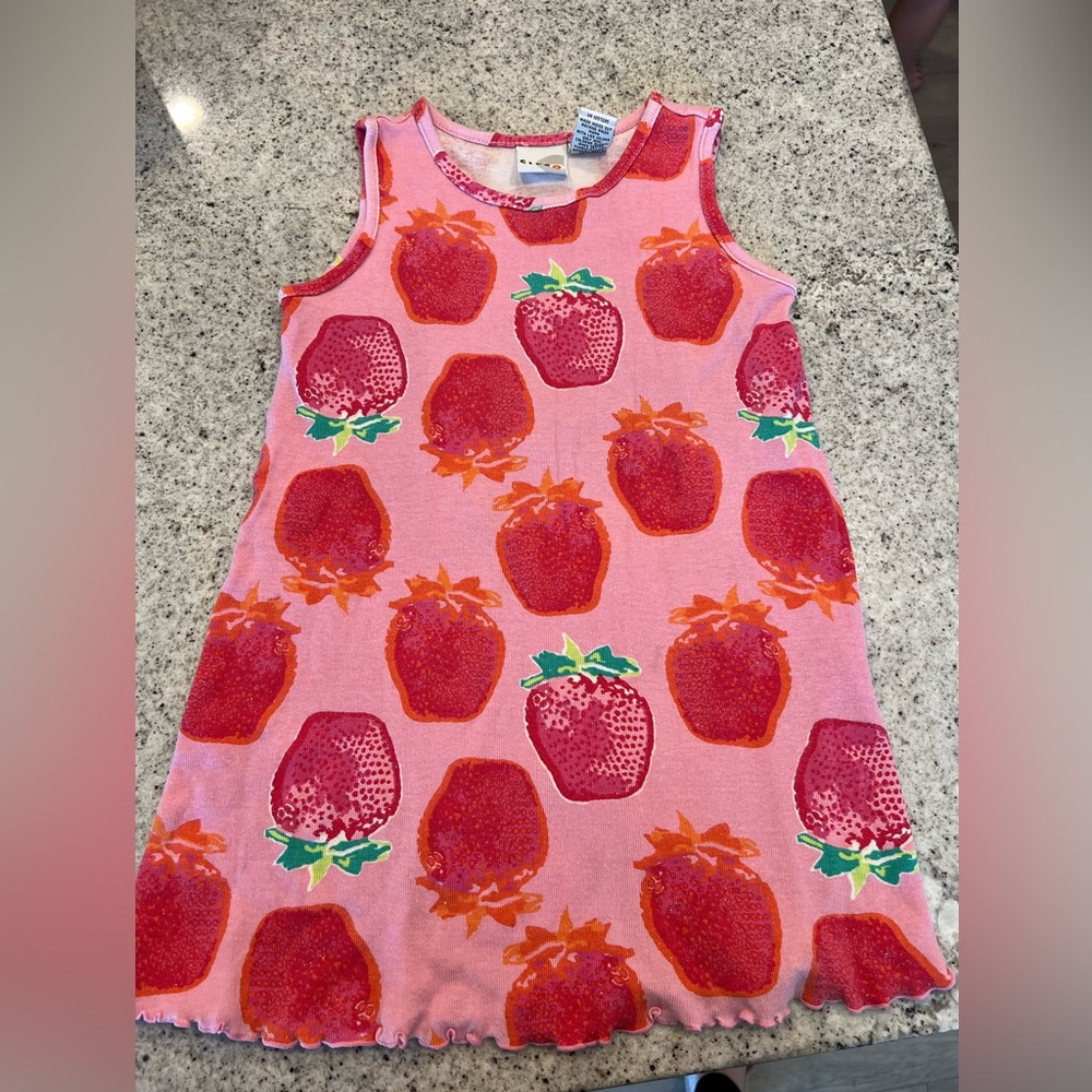 Y2K strawberry dress toddler girls size 4T